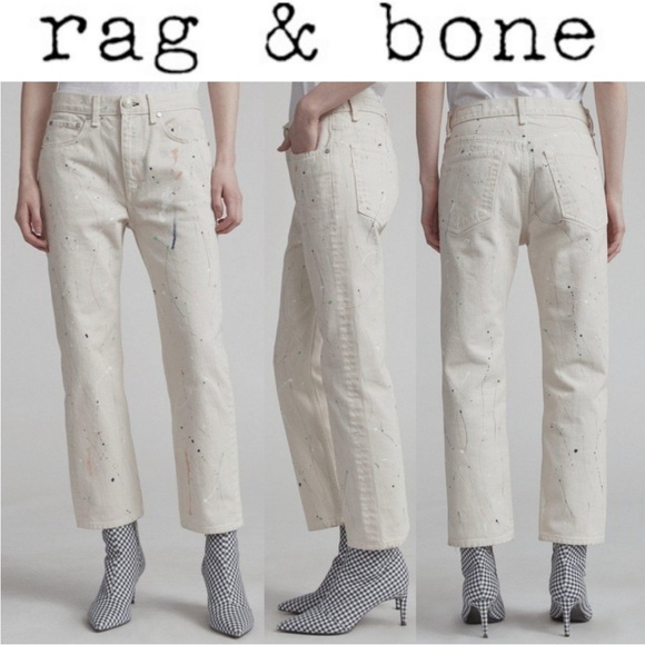 rag & bone | Jeans | Rag Bone Fairfield Paint Splatter High Rise ...